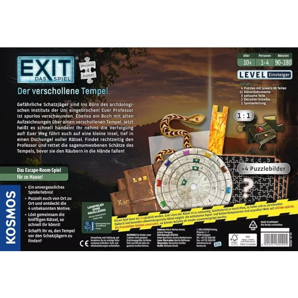 Exit - Das Spiel mit Puzzle: Der verschollene Tempel - DE, német nyelvű kooperatív puzzle-kaland