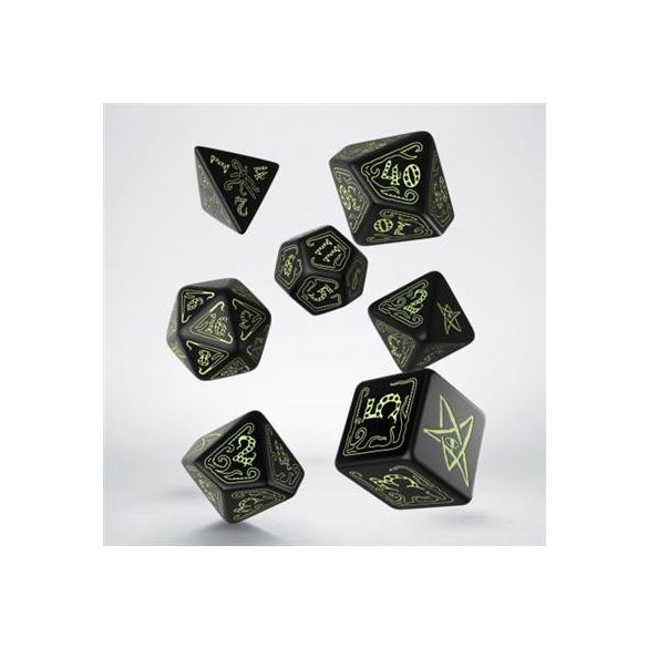 Call of Cthulhu Dice Black & glow-in-the-dark Dice Set-SCTH07