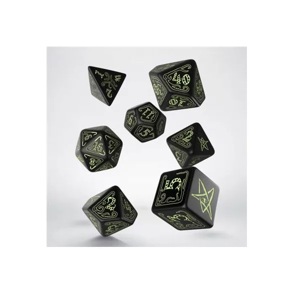 Call of Cthulhu Dice Black & glow-in-the-dark Dice Set-SCTH07