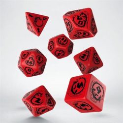 Dragons Red & black Dice Set (7)-SDRA04