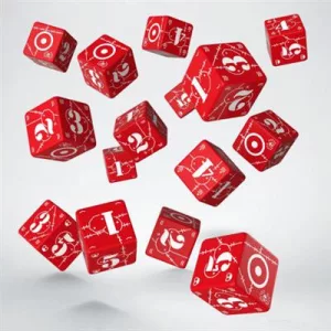 Battle United Kingdom Red & white D6 Dice (15)-WUKI01