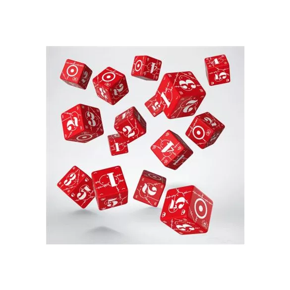 Battle United Kingdom Red & white D6 Dice (15)-WUKI01
