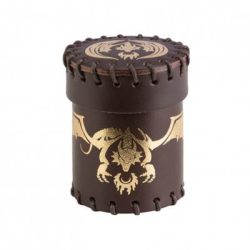 Flying Dragon Brown & golden Leather Dice Cup-CFDR102