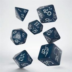 Shimmering Llama Dice Set (Glittering dark blue & white)-SLLA03