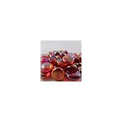 Chessex Gaming Glass Stones in Tube - Iridized Crystal Red (40)-1174
