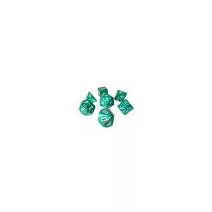 Chessex Marble Polyhedral 7-Die Set - Oxi-Copper w/white-27403
