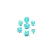 Chessex Frosted 7-Die Set - Teal w/white-27405