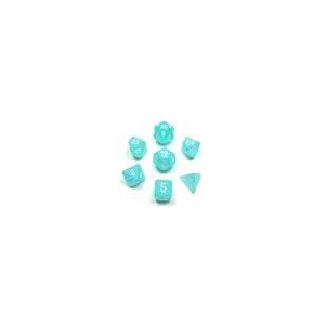 Chessex Frosted 7-Die Set - Teal w/white-27405