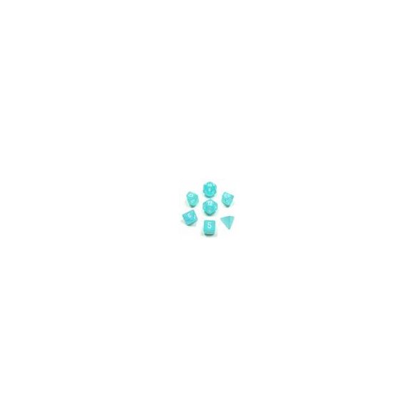 Chessex Frosted 7-Die Set - Teal w/white-27405
