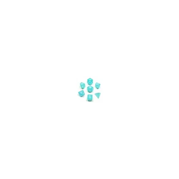 Chessex Frosted 7-Die Set - Teal w/white-27405