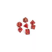 Chessex Scarab 7-Die Set - Scarlet w/gold-27414