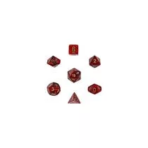 Chessex Vortex 7-Die Set - Burgundy w/gold-27434