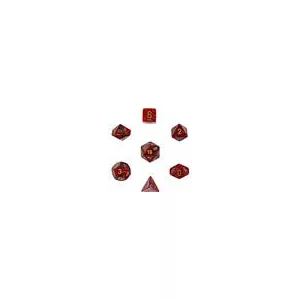 Chessex Vortex 7-Die Set - Burgundy w/gold-27434