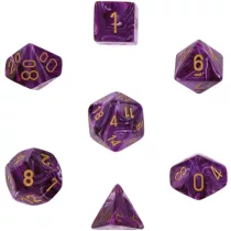 Chessex Vortex 7-Die Set - Purple w/gold-27437