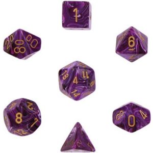Chessex Vortex 7-Die Set - Purple w/gold-27437