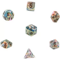 Chessex Festive 7-Die Set - Virbrant w/brown-27441