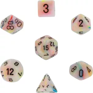 Chessex Festive 7-Die Set - Circus w/black-27442