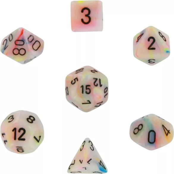 Chessex Festive 7-Die Set - Circus w/black-27442