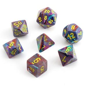 Chessex Festive 7-Die Set - Mosaic w/yellow-27450