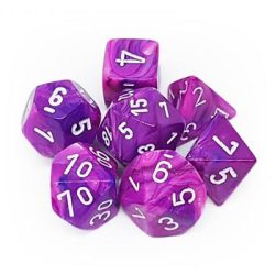Chessex Festive 7-Die Set - Violet w/white-27457