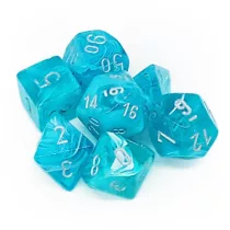 Chessex Cirrus 7-Die Set - Aqua w/silver-27465