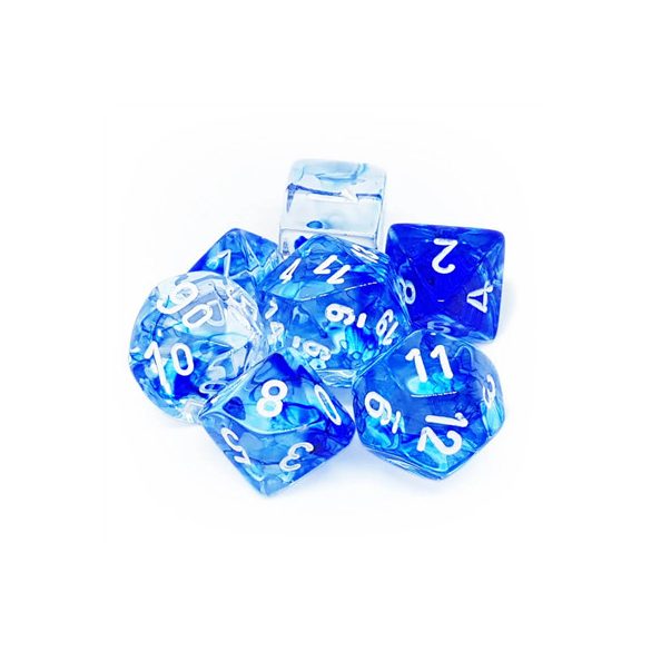 Chessex Nebula 7-Die Set - Dark Blue w/white-27466