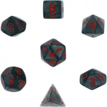 Chessex Velvet 7-Die Set - Black w/red-27478