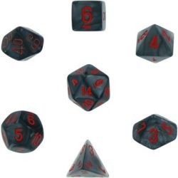 Chessex Velvet 7-Die Set - Black w/red-27478