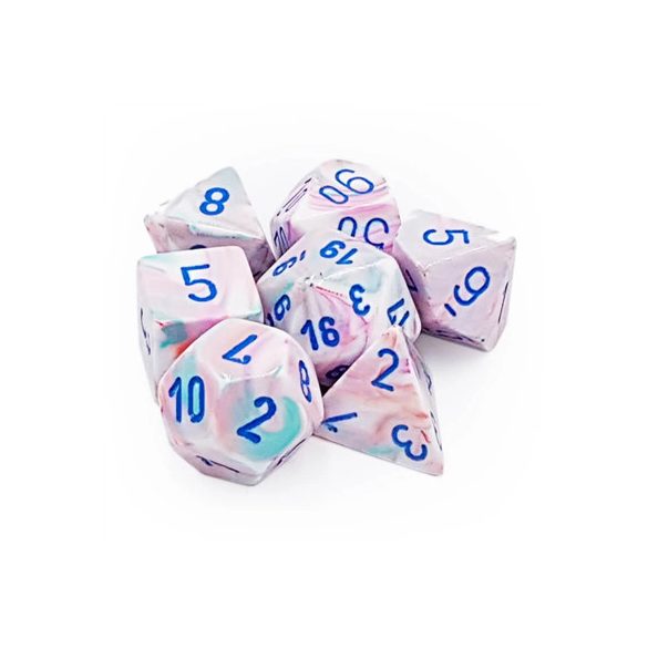 Chessex Festive Polyhedral 7-Die Set - Pop Art w/blue-27544