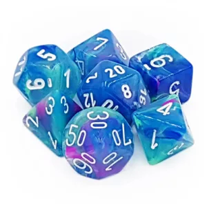 Chessex Festive Polyhedral 7-Die Set - Waterlily w/white-27546