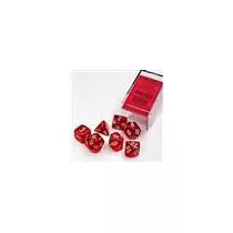 Chessex Translucent Polyhedral 7-Die Set - Red/white-23074