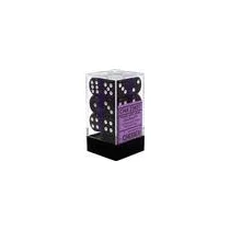 Chessex Translucent 16mm d6 with pips Dice Blocks (12 Dice) - Purple w/white-23607