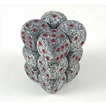 Chessex Speckled 16mm d6 with pips Dice Blocks (12 Dice) - Granite-25720