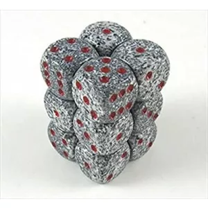 Chessex Speckled 16mm d6 with pips Dice Blocks (12 Dice) - Granite-25720