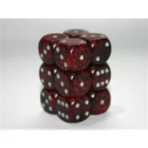 Chessex Speckled 16mm d6 with pips Dice Blocks (12 Dice) - Silver Volcano-25744