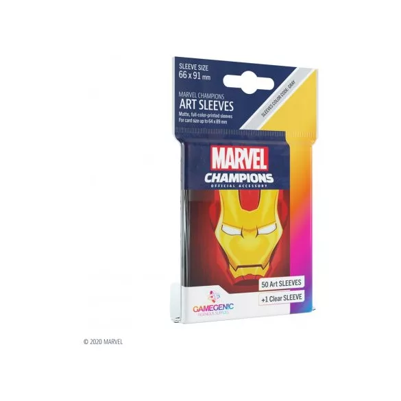 Gamegenic - Marvel Champions Art Sleeves - Iron Man (50+1 Sleeves)-GGS10091ML