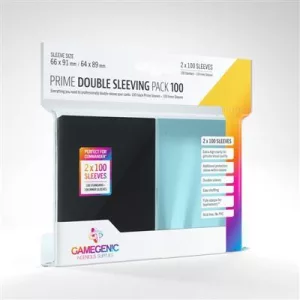 Gamegenic - Prime Double Sleeving Pack Clear/Black (2x100 Sleeves)-GGS10109ML