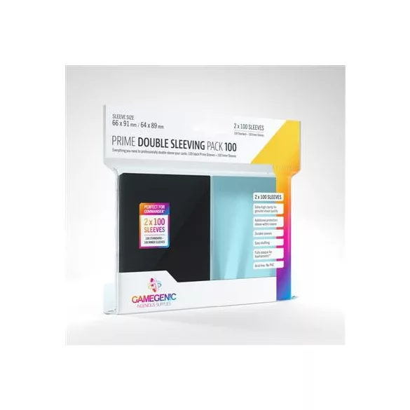 Gamegenic - Prime Double Sleeving Pack Clear/Black (2x100 Sleeves)-GGS10109ML