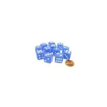 Chessex 16mm d6 with pips Dice Blocks (12 Dice) - Frosted Blue w/white-27606