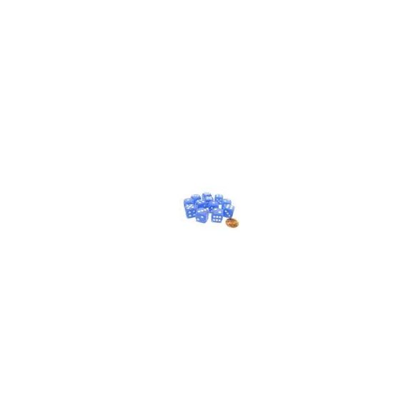 Chessex 16mm d6 with pips Dice Blocks (12 Dice) - Frosted Blue w/white-27606
