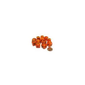 Chessex 16mm d6 with pips Dice Blocks (12 Dice) - Vortex Orange w/black-27633