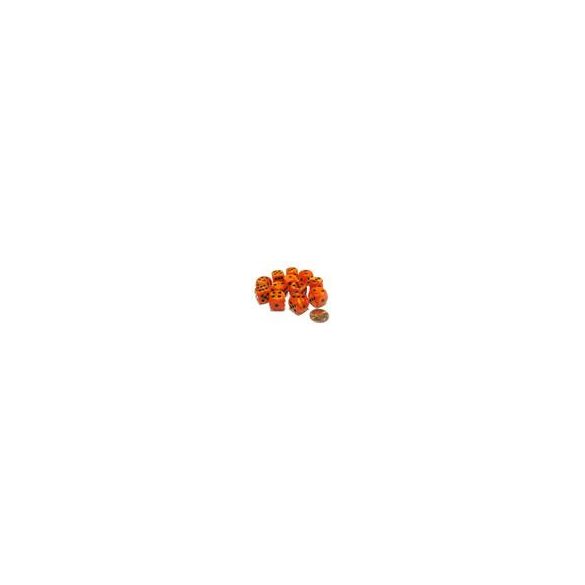 Chessex 16mm d6 with pips Dice Blocks (12 Dice) - Vortex Orange w/black-27633