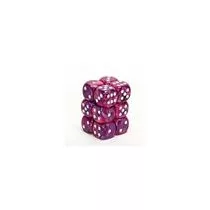 Chessex 16mm d6 with pips Dice Blocks (12 Dice) - Festive Violet w/white-27657