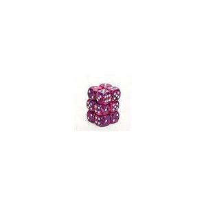 Chessex 16mm d6 with pips Dice Blocks (12 Dice) - Festive Violet w/white-27657