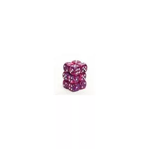 Chessex 16mm d6 with pips Dice Blocks (12 Dice) - Festive Violet w/white-27657