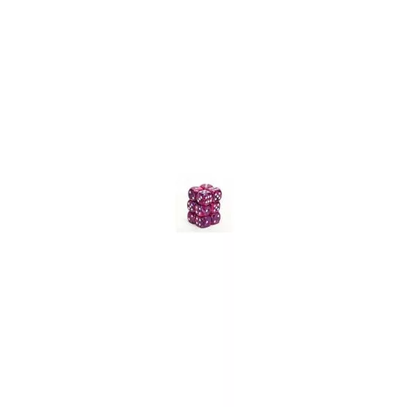 Chessex 16mm d6 with pips Dice Blocks (12 Dice) - Festive Violet w/white-27657