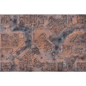 Kraken Wargames Gaming Mat - Desert Warzone City 6x4 Gaming Mat 2.0-KWG-64-15