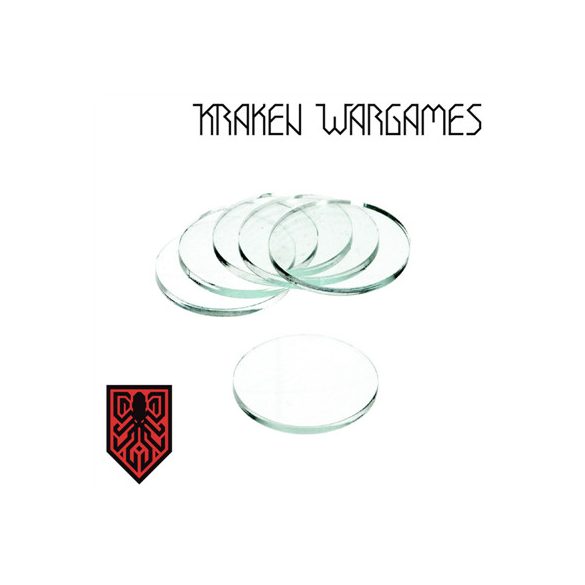 Kraken Wargames - Clear Base round 25x3mm (10)-KWG0342