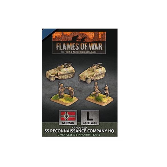 Flames Of War - D-Day: SS Reconaissance Company HQ (Plastic) - EN-GBX153