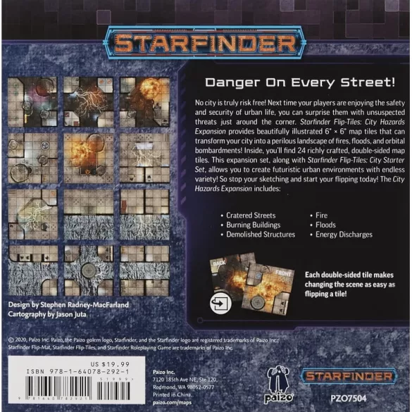Starfinder Flip-Tiles: City Hazards Expansion térképlap-kiegészítő